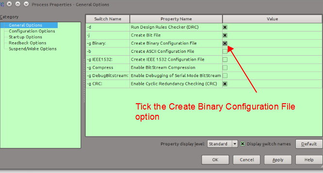 Figure 9. Create the binary conifguration file