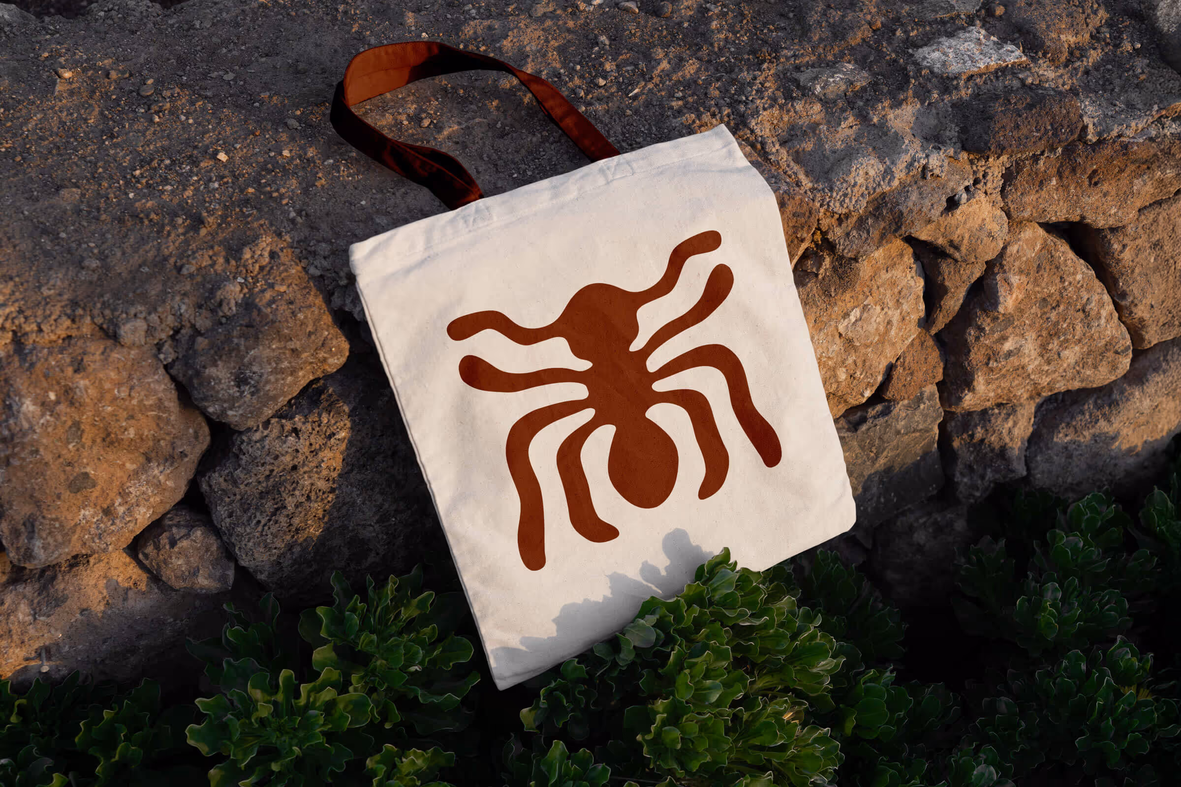 Ormega logo mark on tote bag