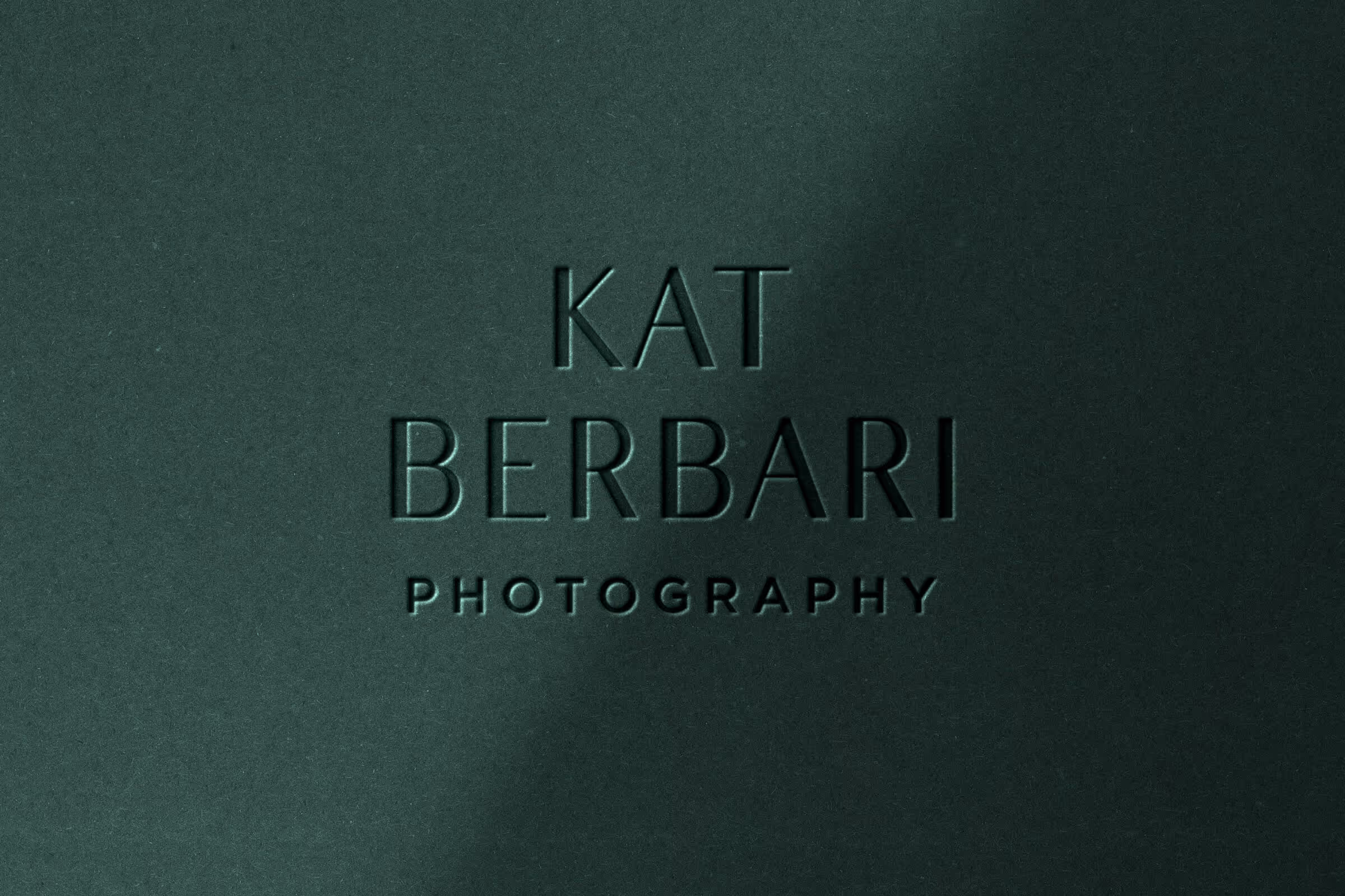 Kat Berbari Photography embossed logo brand design