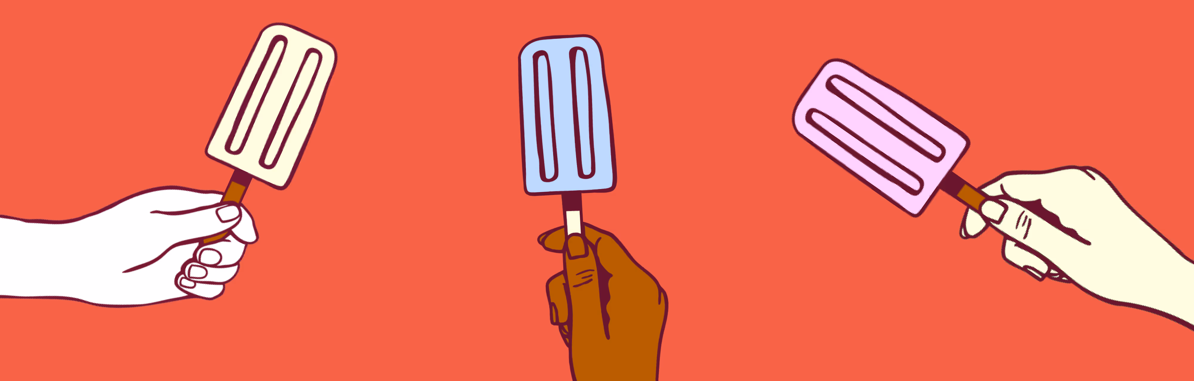 Maua Protein Popsicles illustration hands holding popsicles