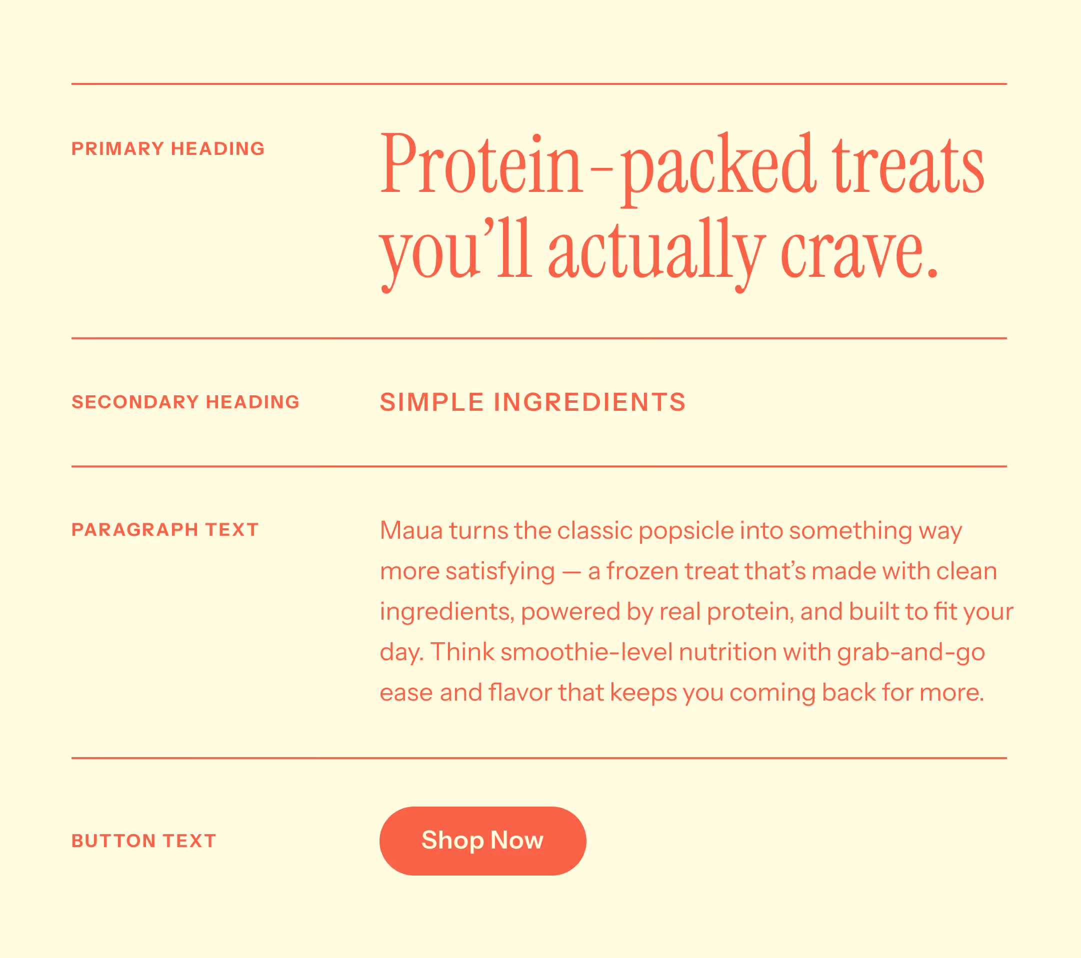 Maua Protein Popsicles typography