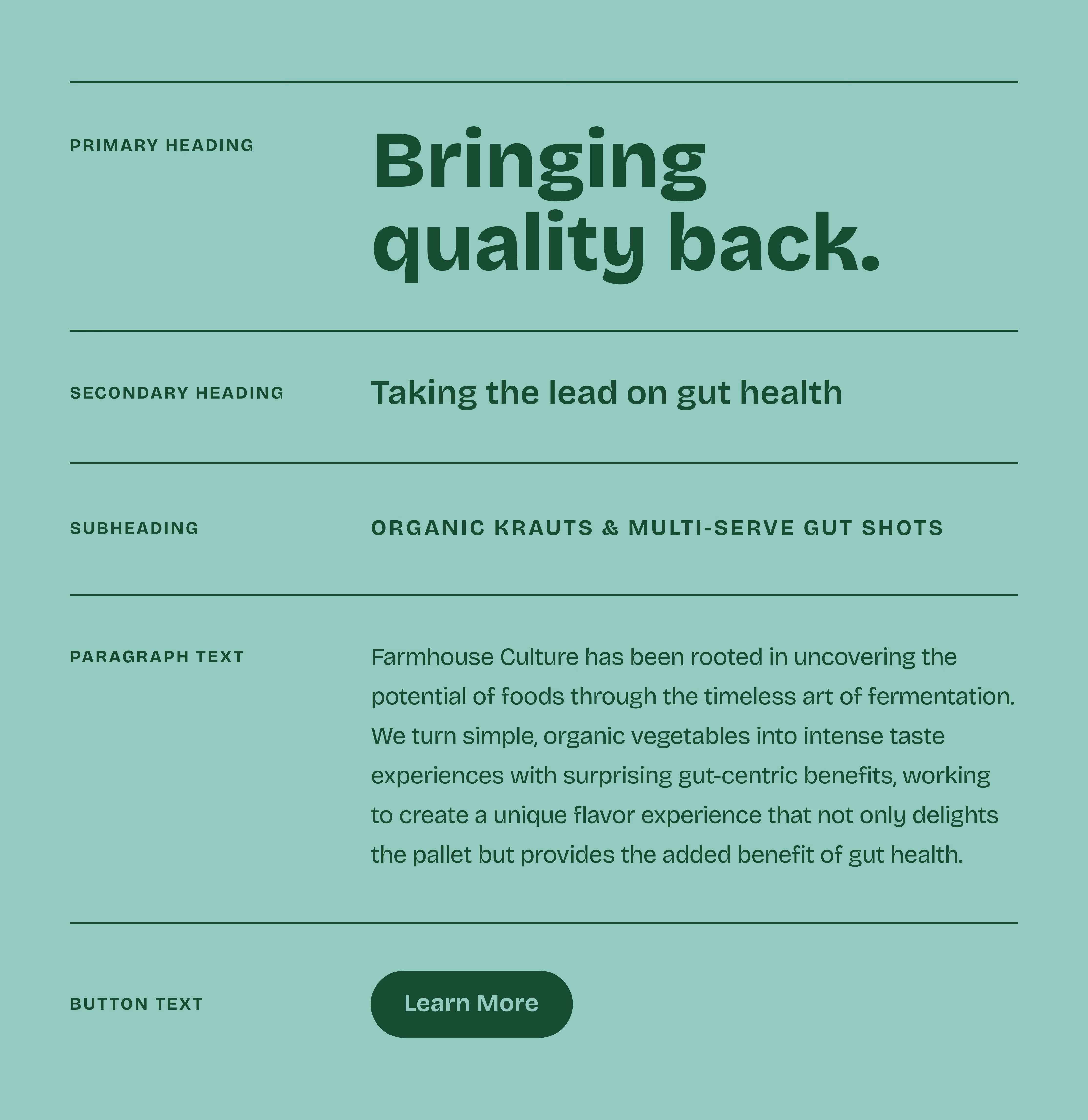 Farmhouse Culture typography