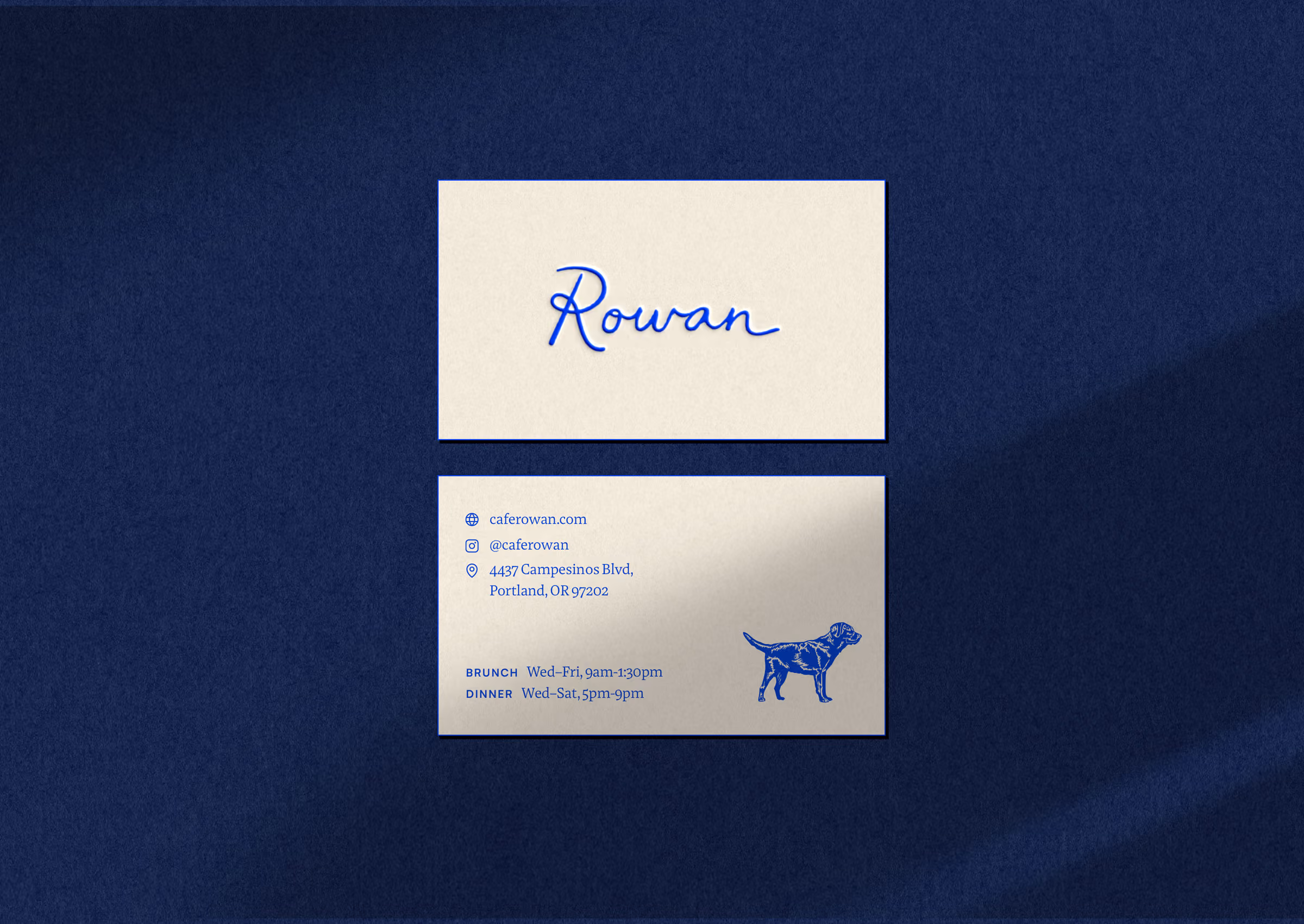 Rowan business card design