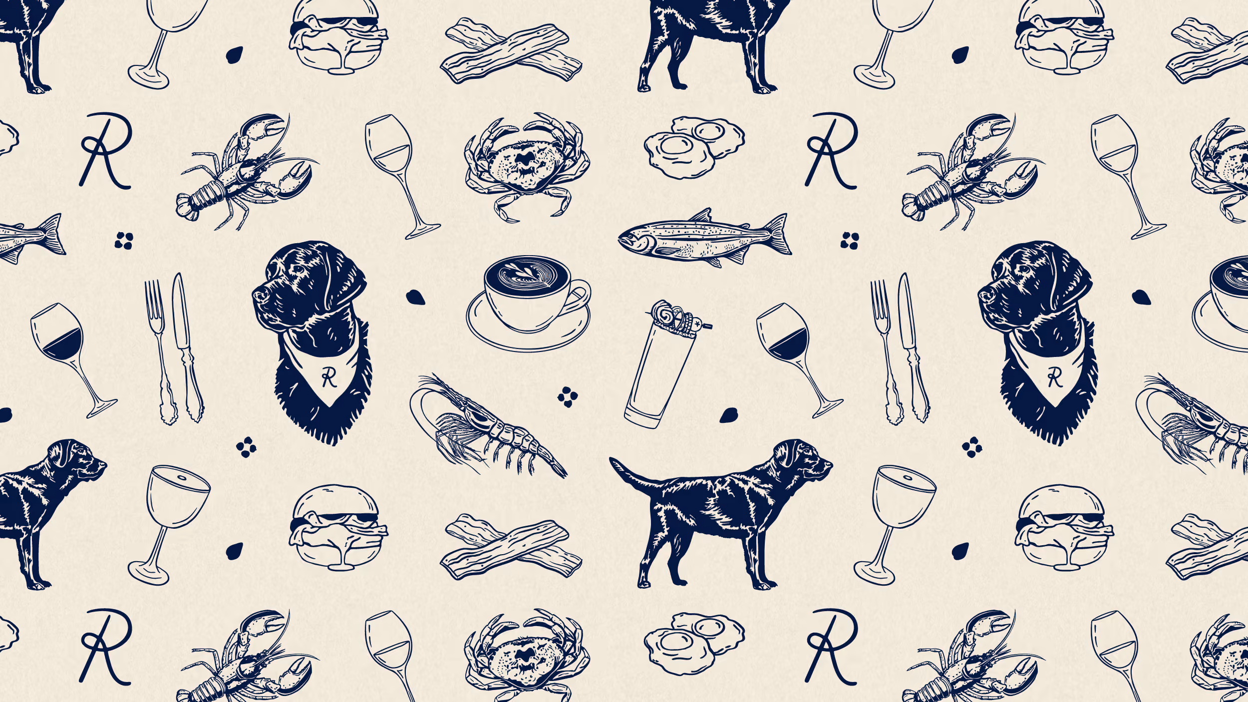Rowan repeating pattern of illustrations
