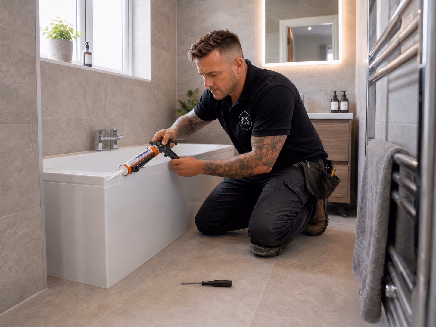 Bathroom tiling project completed in Eastbourne home