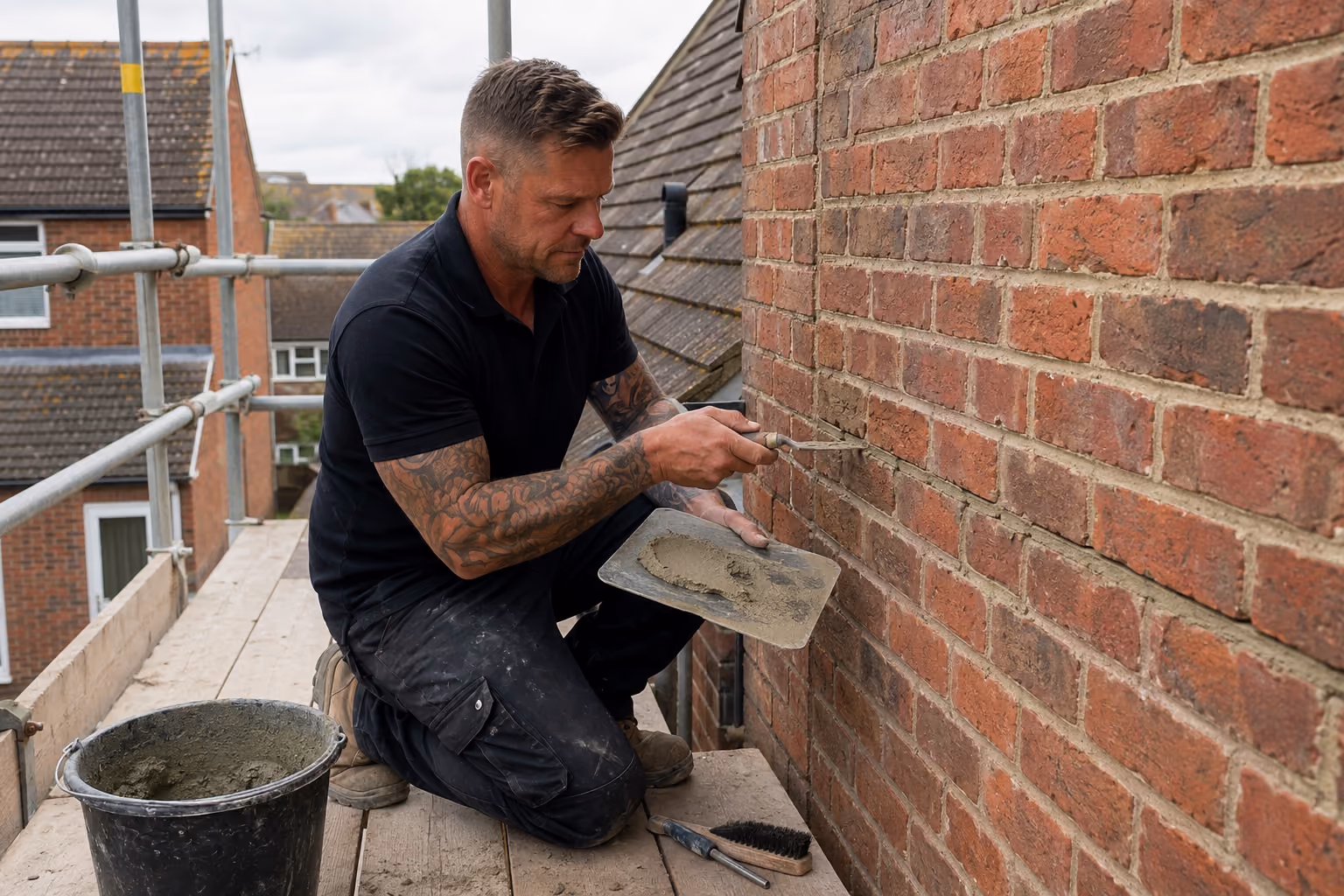 Cracked mortar joints repaired on residential property
