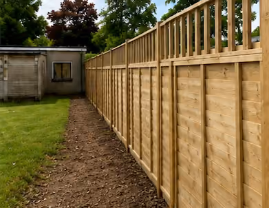 Garden fencing after replacement