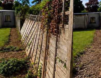 Garden fencing before replacement