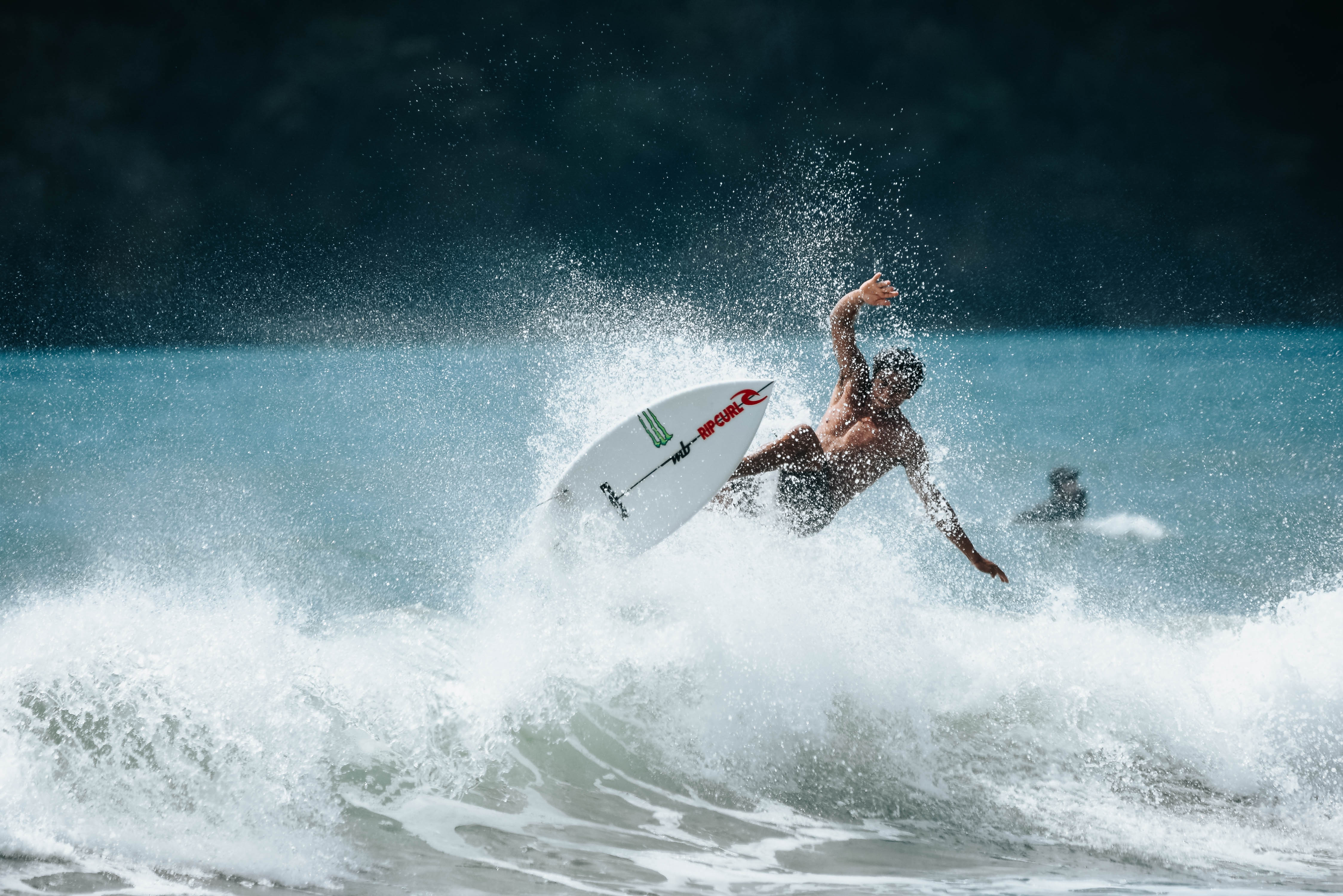 Surfer doing air