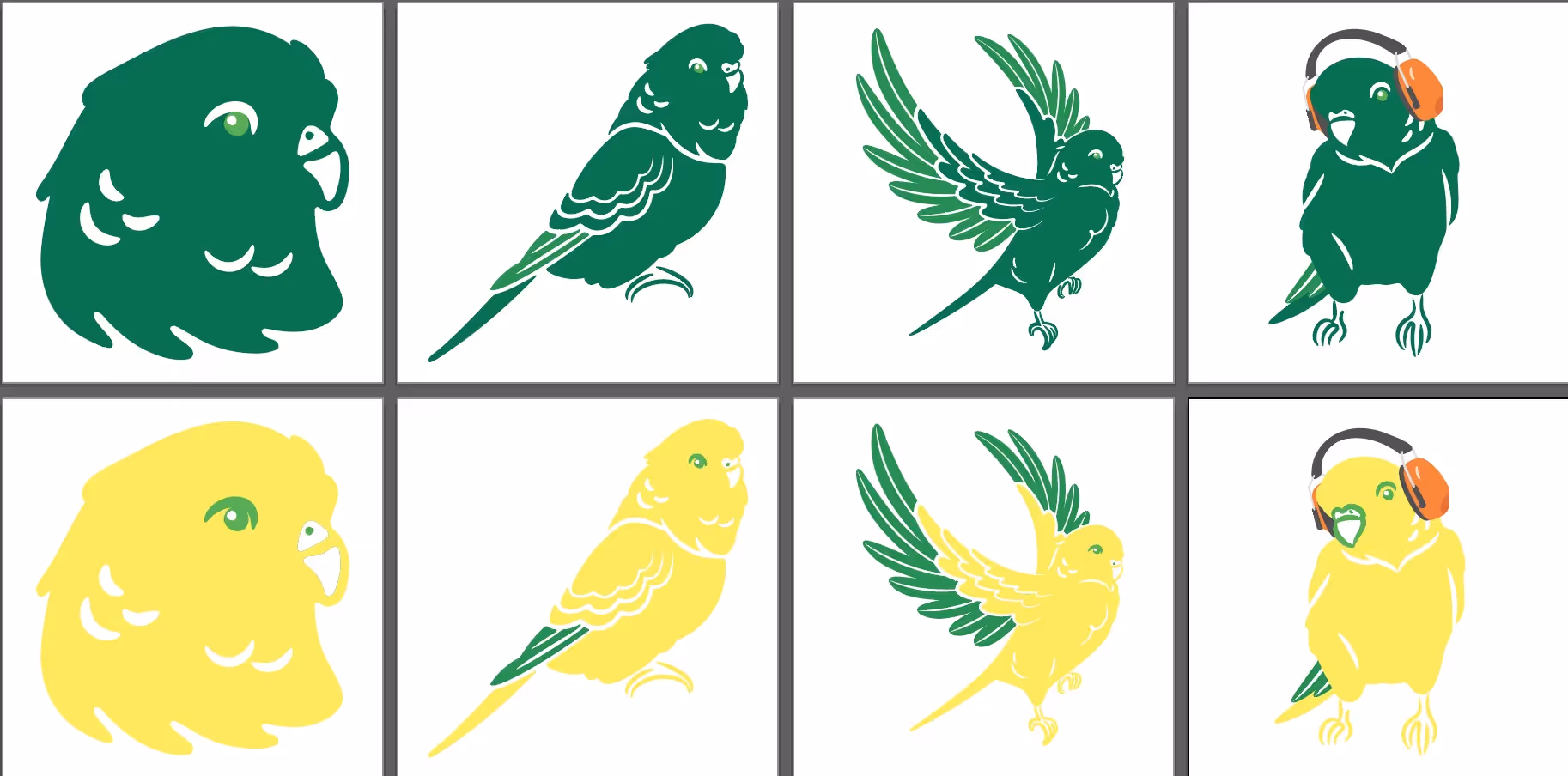 Jini Gong - Parakeet Mascot Redesign Using Brand Kit