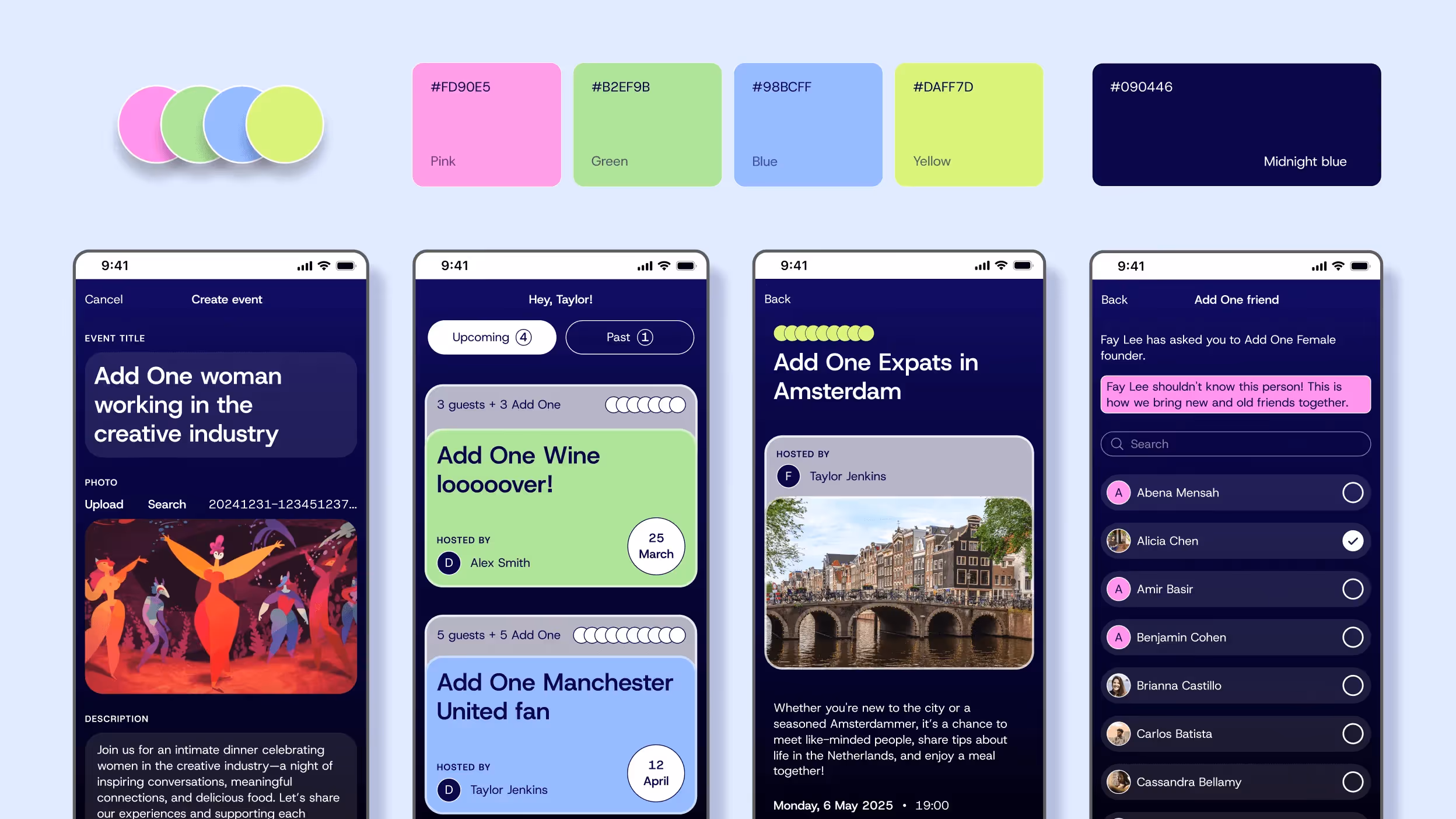 Mette Harker - Lead UX & Brand Design for Add One Social Events Platform