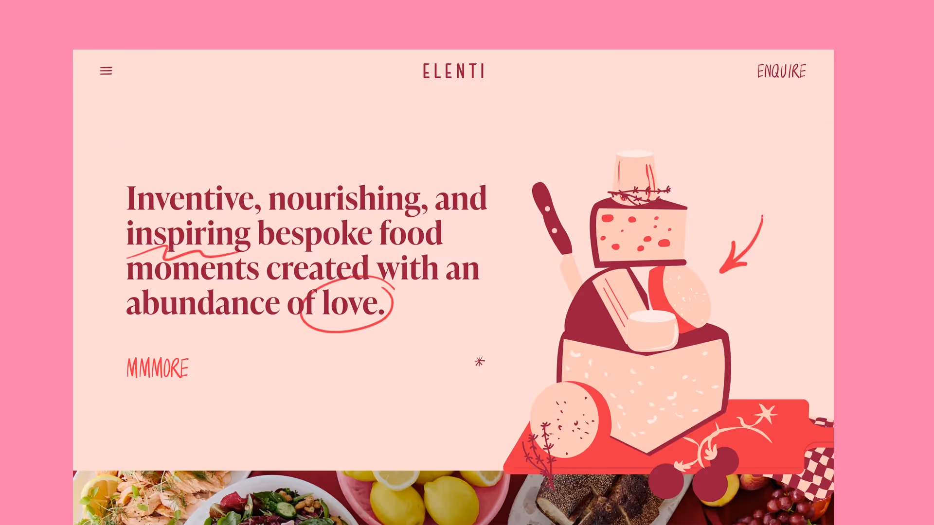 Preston Broad - Immersive Webflow Website & Booking System for ELENTI Catering