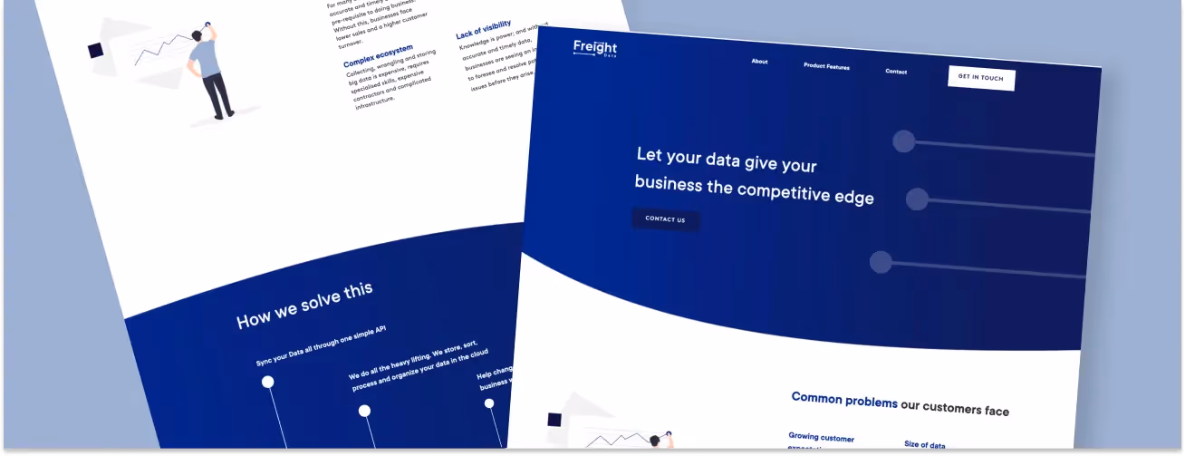 Samantha Thornton-Jones - Landing Page Design and Development for Freight Data
