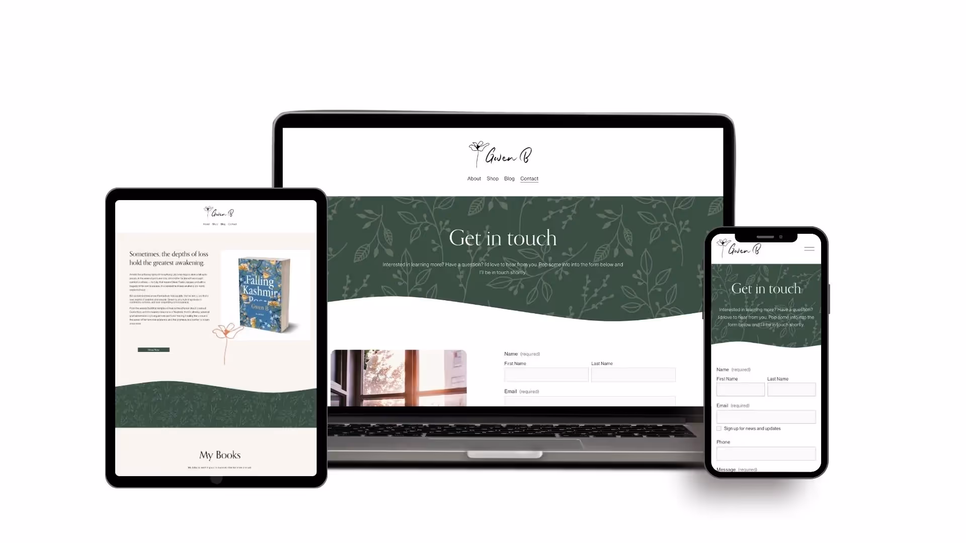 Ella Hodgson - Squarespace Website Design & Build for Gwen B, NZ Author