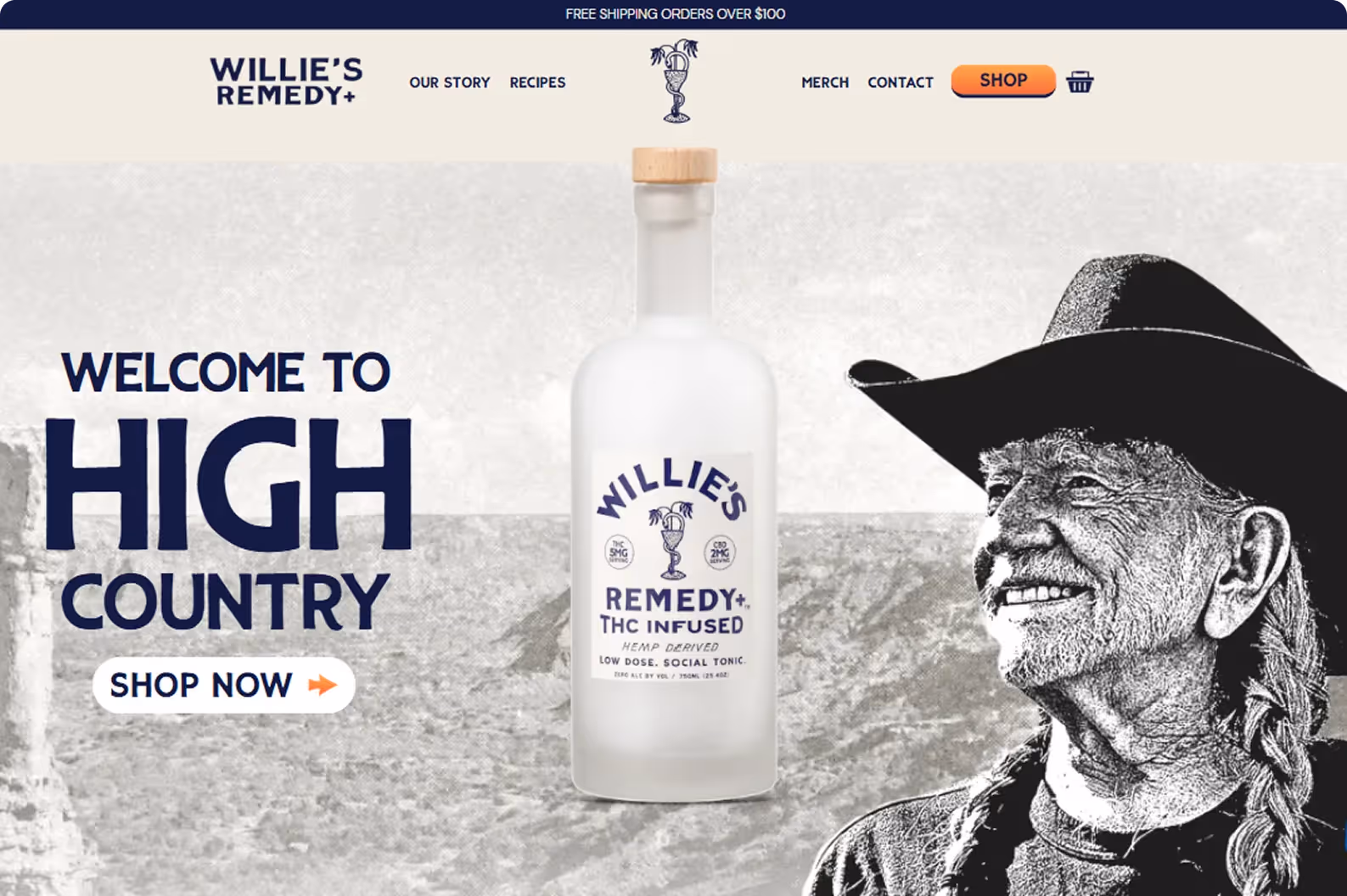 Daniel Bunn - Custom Shopify Store for Willie's Remedy Hemp-Infused Beverages