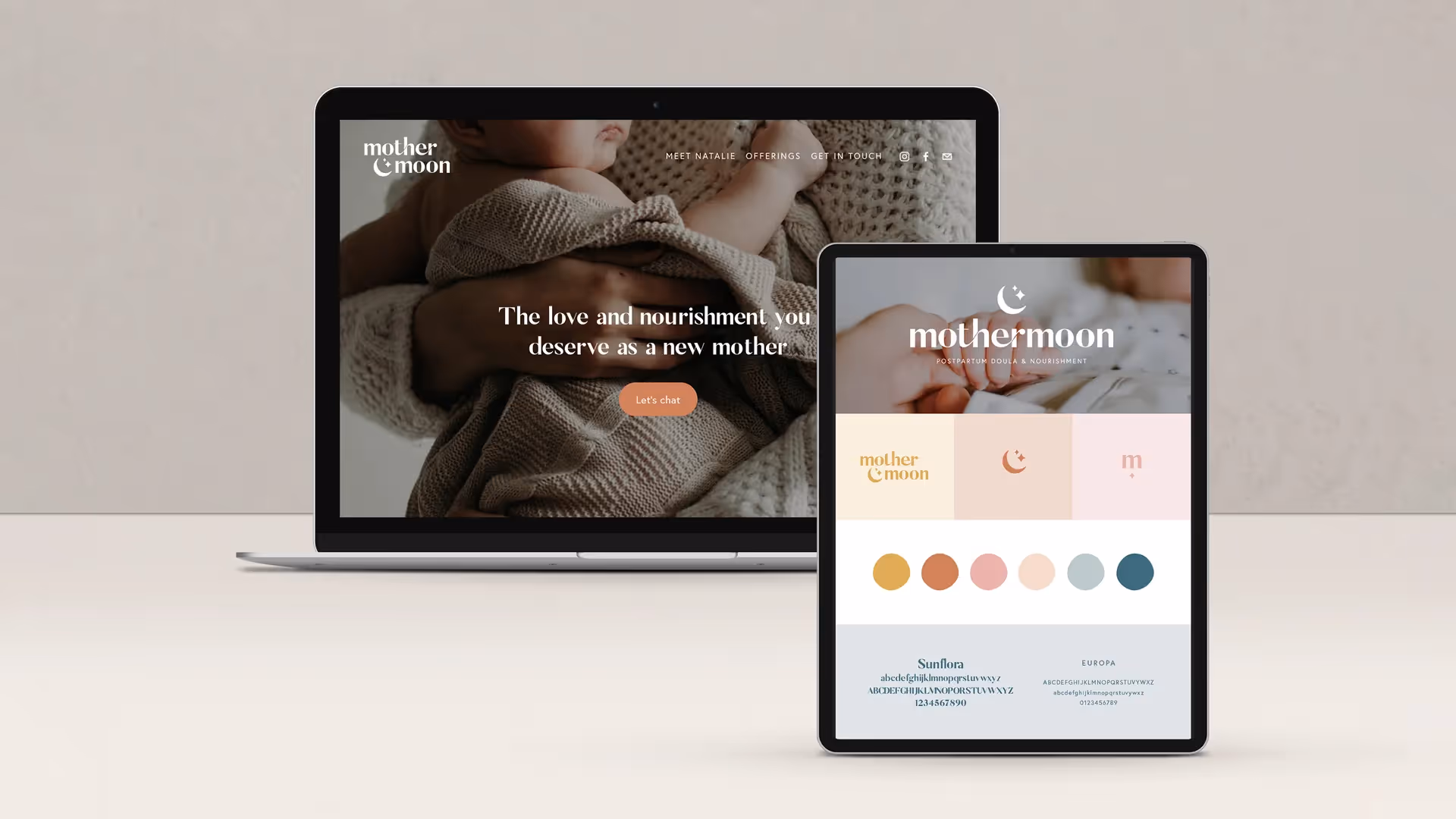 Grace Aitken - Logo, Brand, and Website Design for Mother Moon