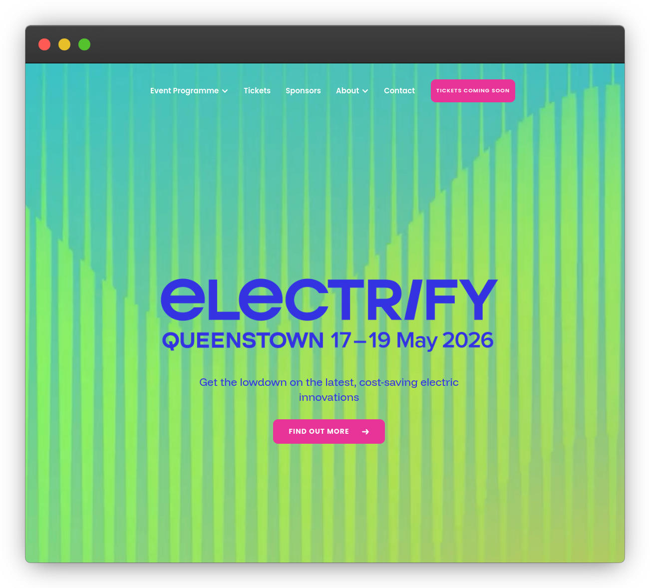 Jono Matla - Standalone Event Website for Electrify Queenstown 2026