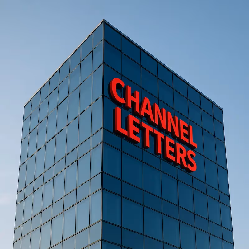 Exterior dimensional letters with structural mounting for building facade identification.