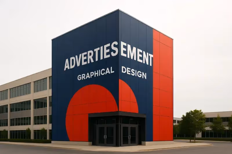 Full building coverage graphics with perforated material for large structures.