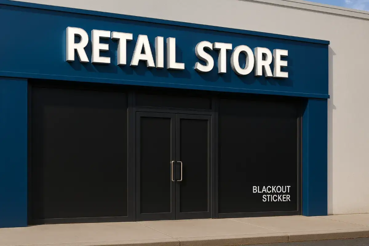 Opaque window film blocking light transmission for complete privacy needs.