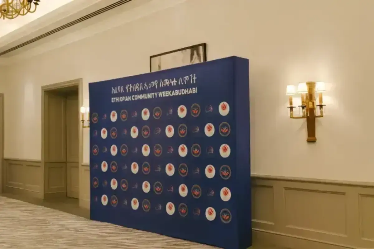 Custom wooden-frame pop-up display delivering branded activation space for cultural event exhibition and visitor engagement.