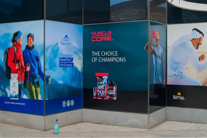 Opaque Solid Window Branding for Life Pharmacy in Al Reem, Abu Dhabi