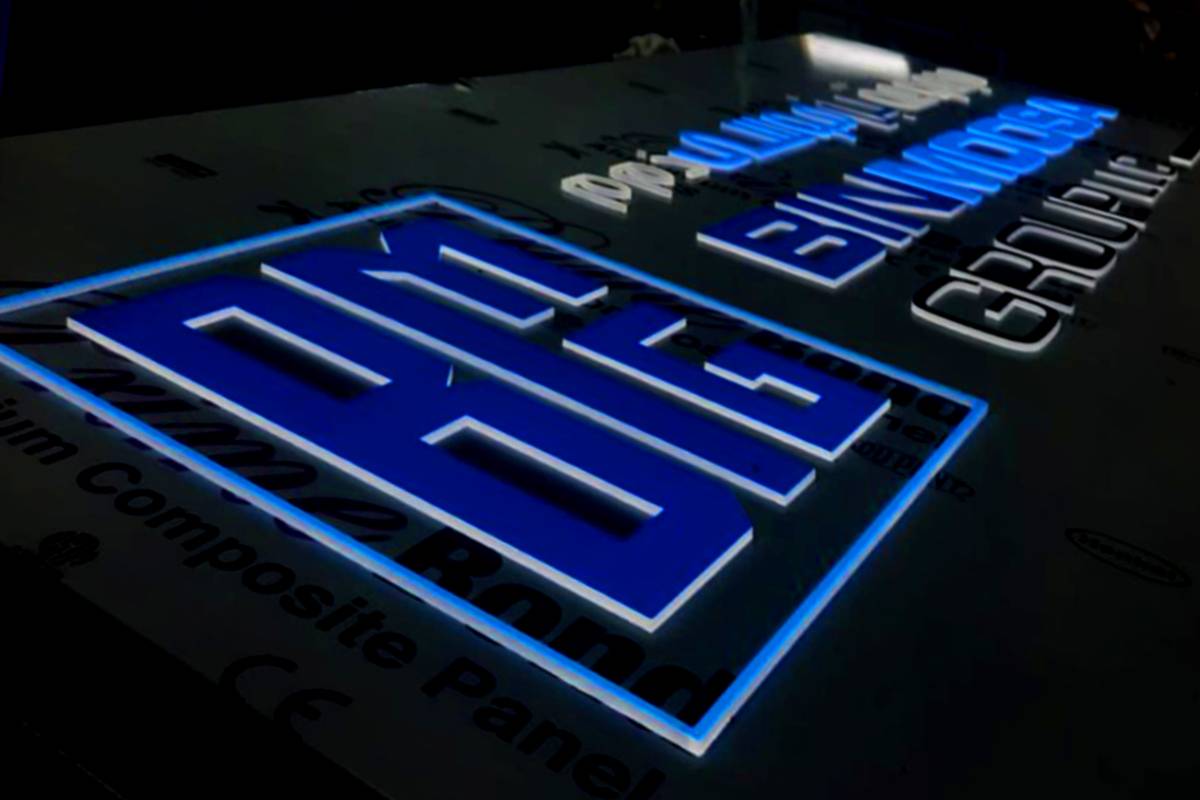 top view illiminated Acrylic inteiror sign