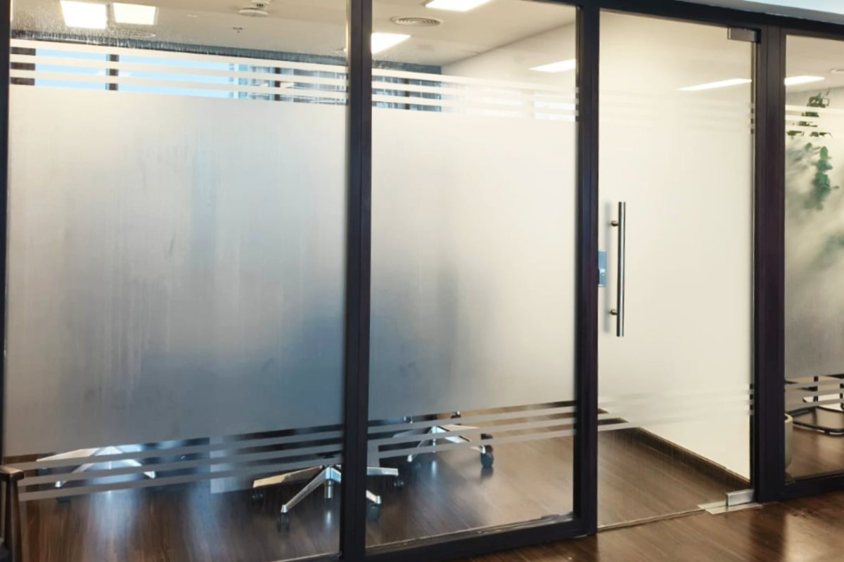 office privacy frosted sticker for flemming & Partners in Abu Dhabi