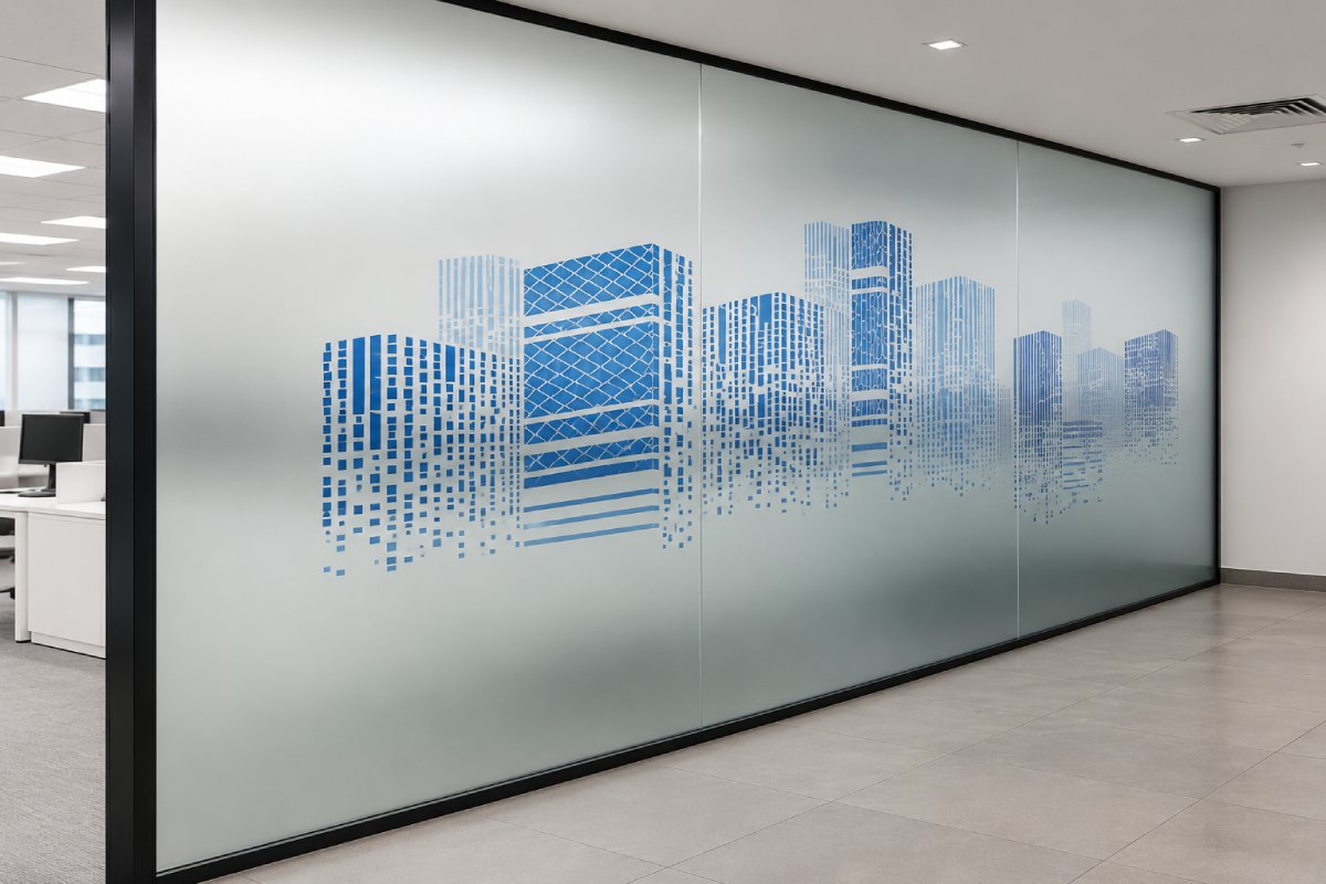 Frosted Glass Sticker - Printed Design