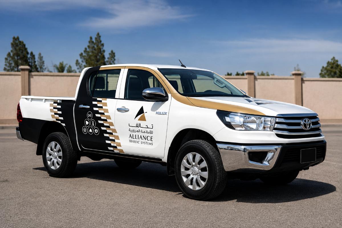 Vehicle Reflective sticker branding in Abu Dhabi for Alliance Systems by Ninety Nine Advertising