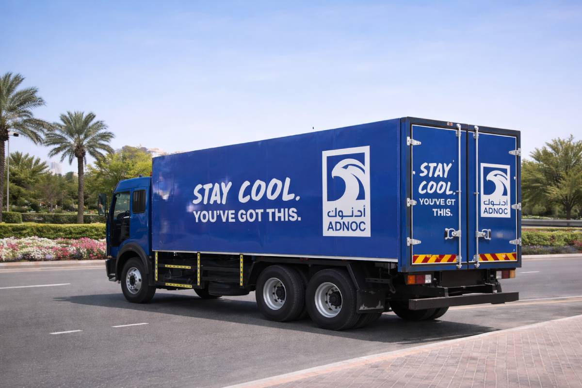truck full branding for ADNOC by Ninety Nine Advertising