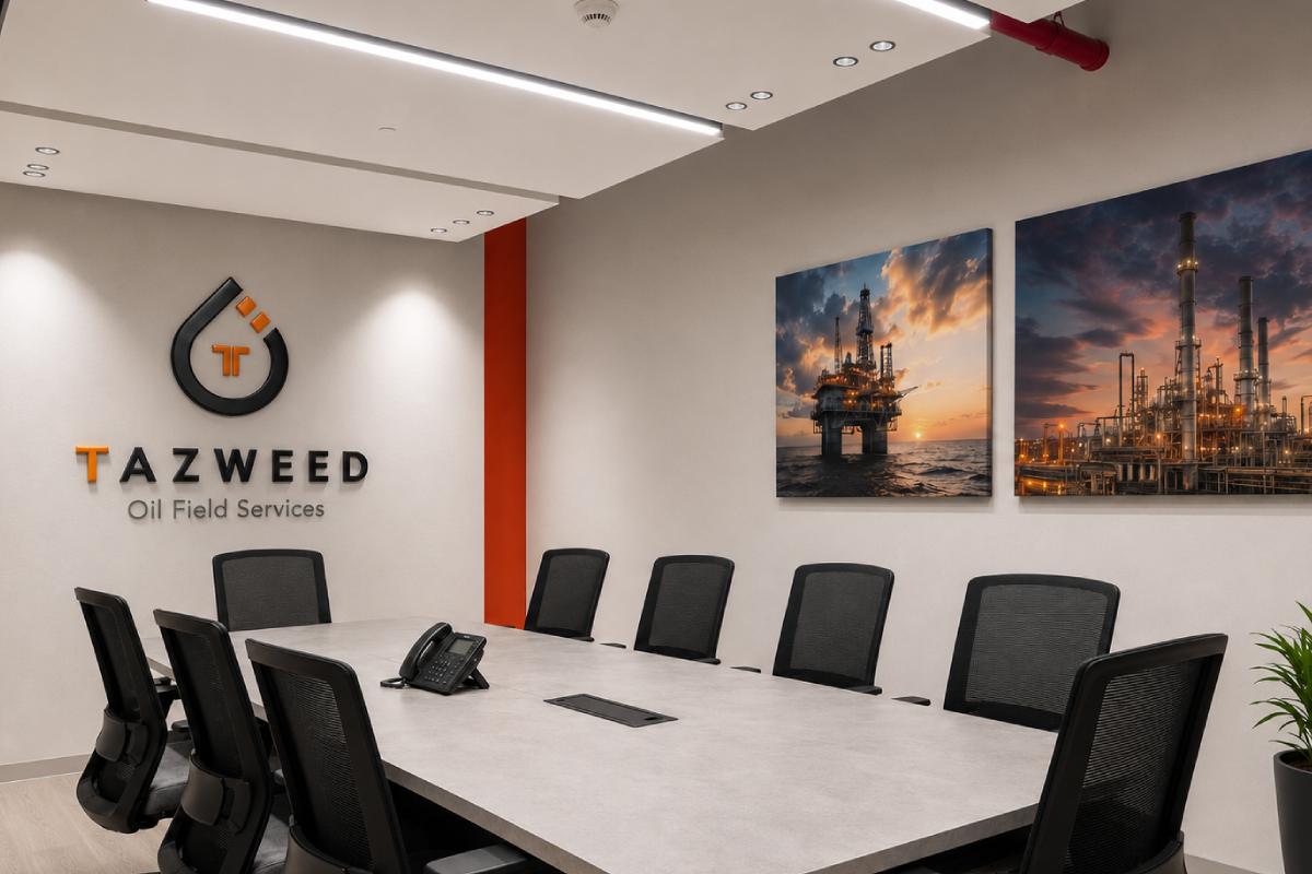 Canvas and indoor logo 3d Signage for Tazweed in Abu Dhabi