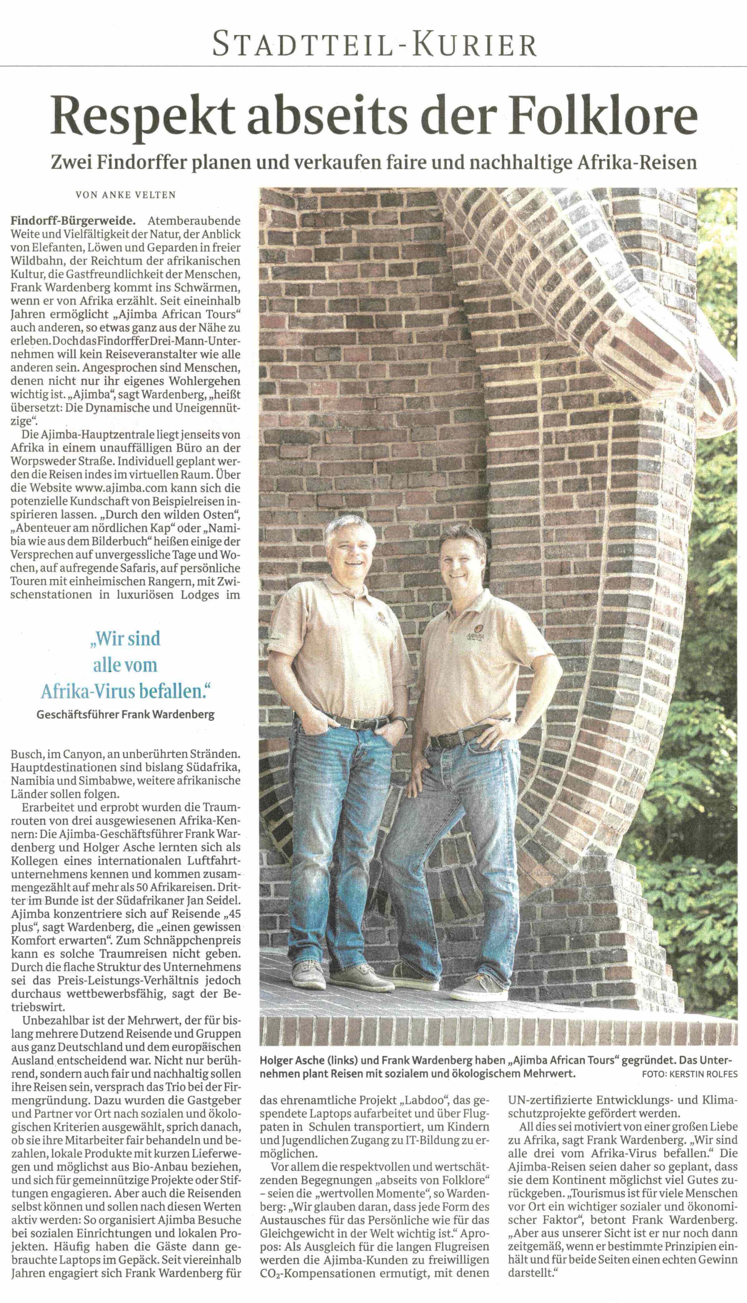 Zeitungsauschnitt Weser-Kurier