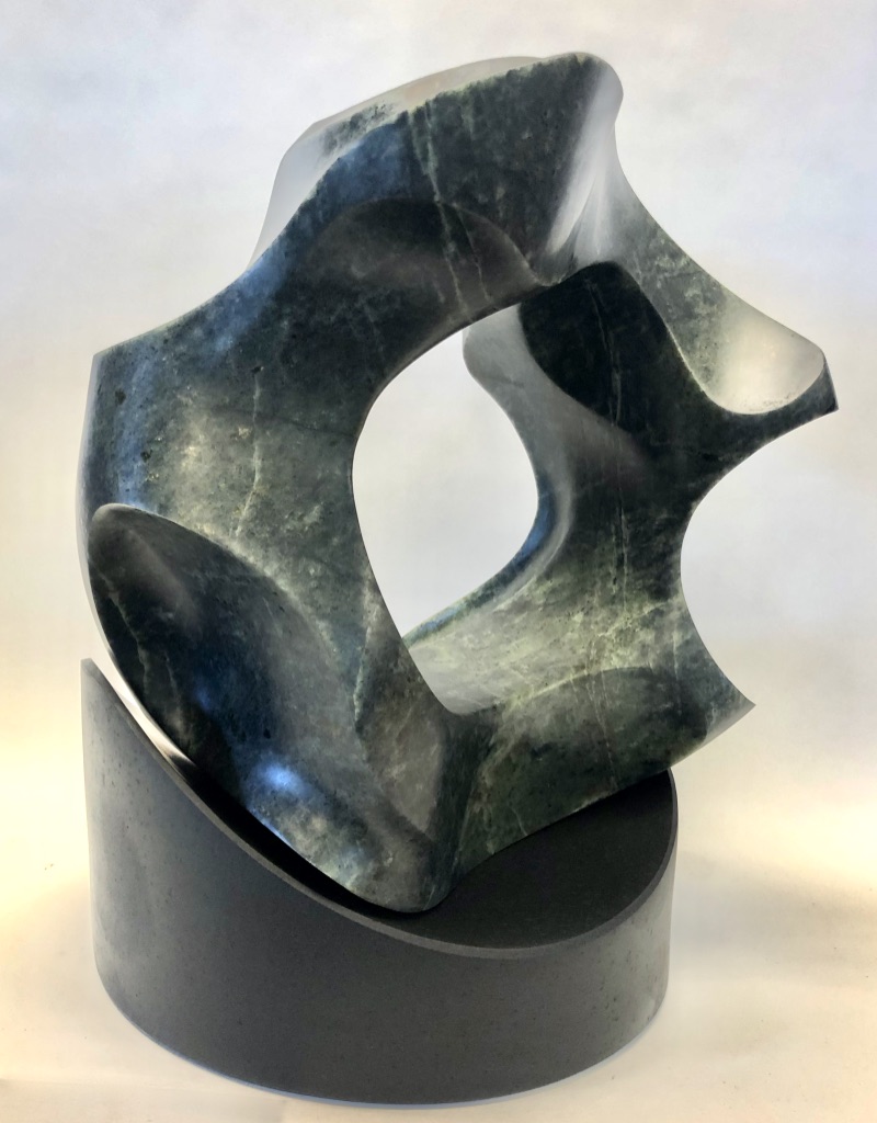 “Equatorial Equinox #11” NW Olivine on Basalt 15” Hx 12” W x 10” D