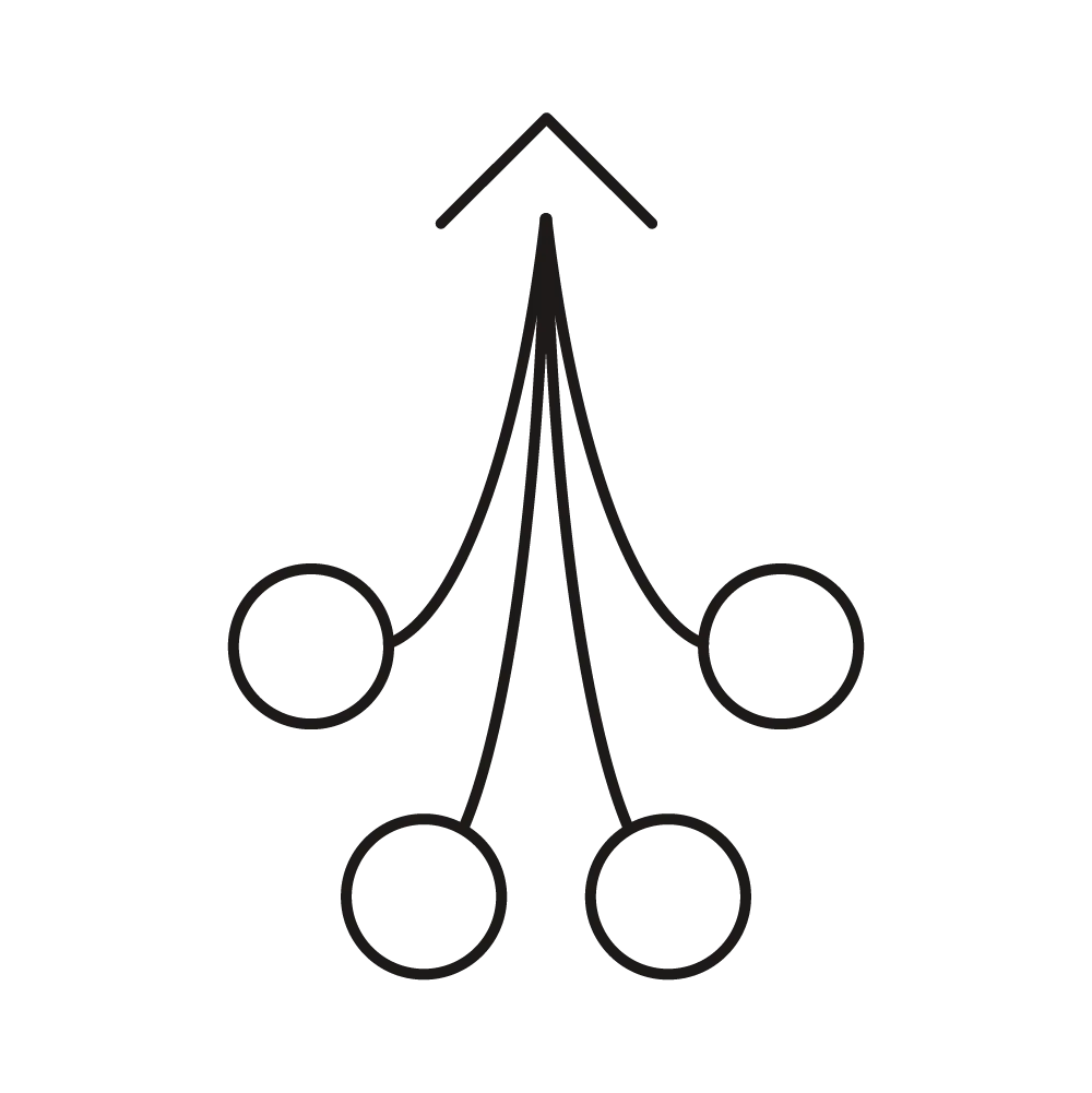 Popmneu custom consolidate and all-in-one solution icon in black.