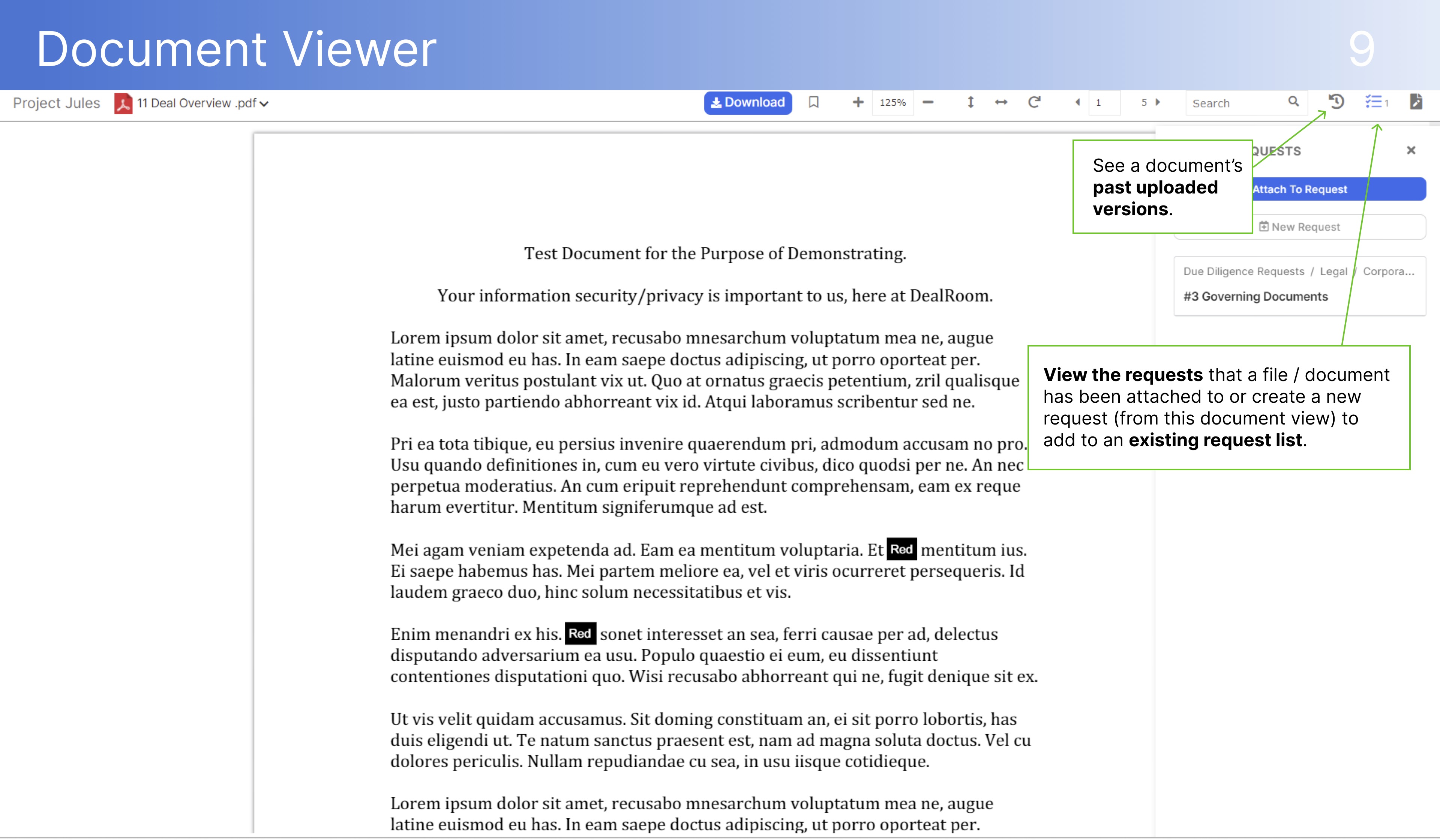 DealRoom document viewer