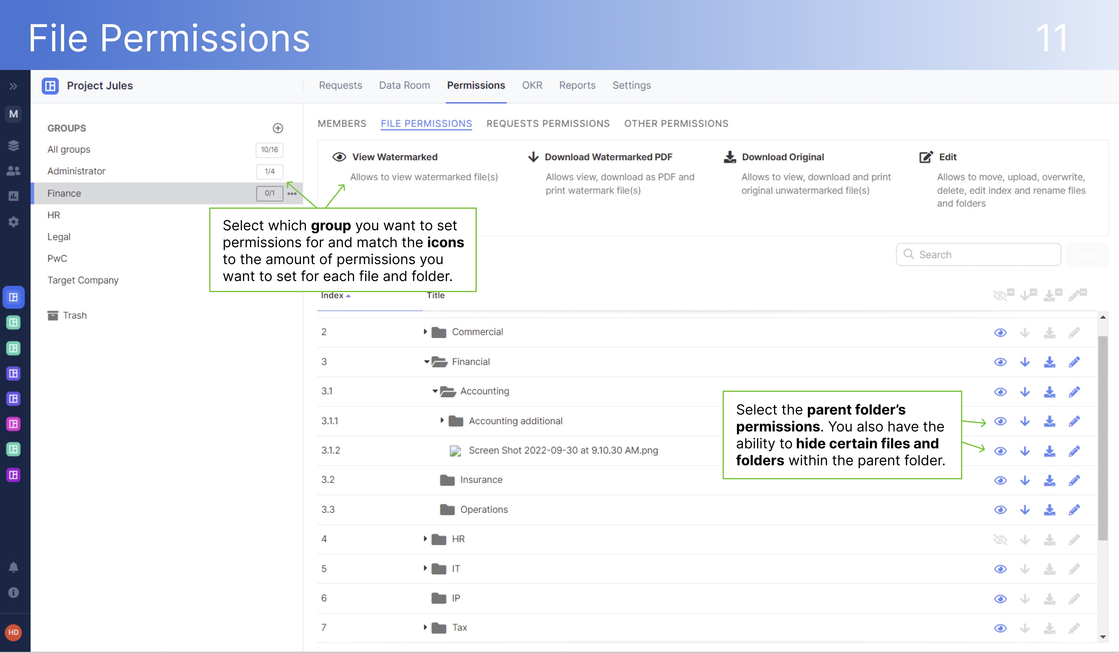 DealRoom file permissions