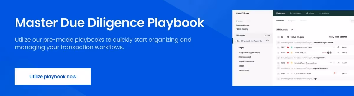 master due diligence playbook