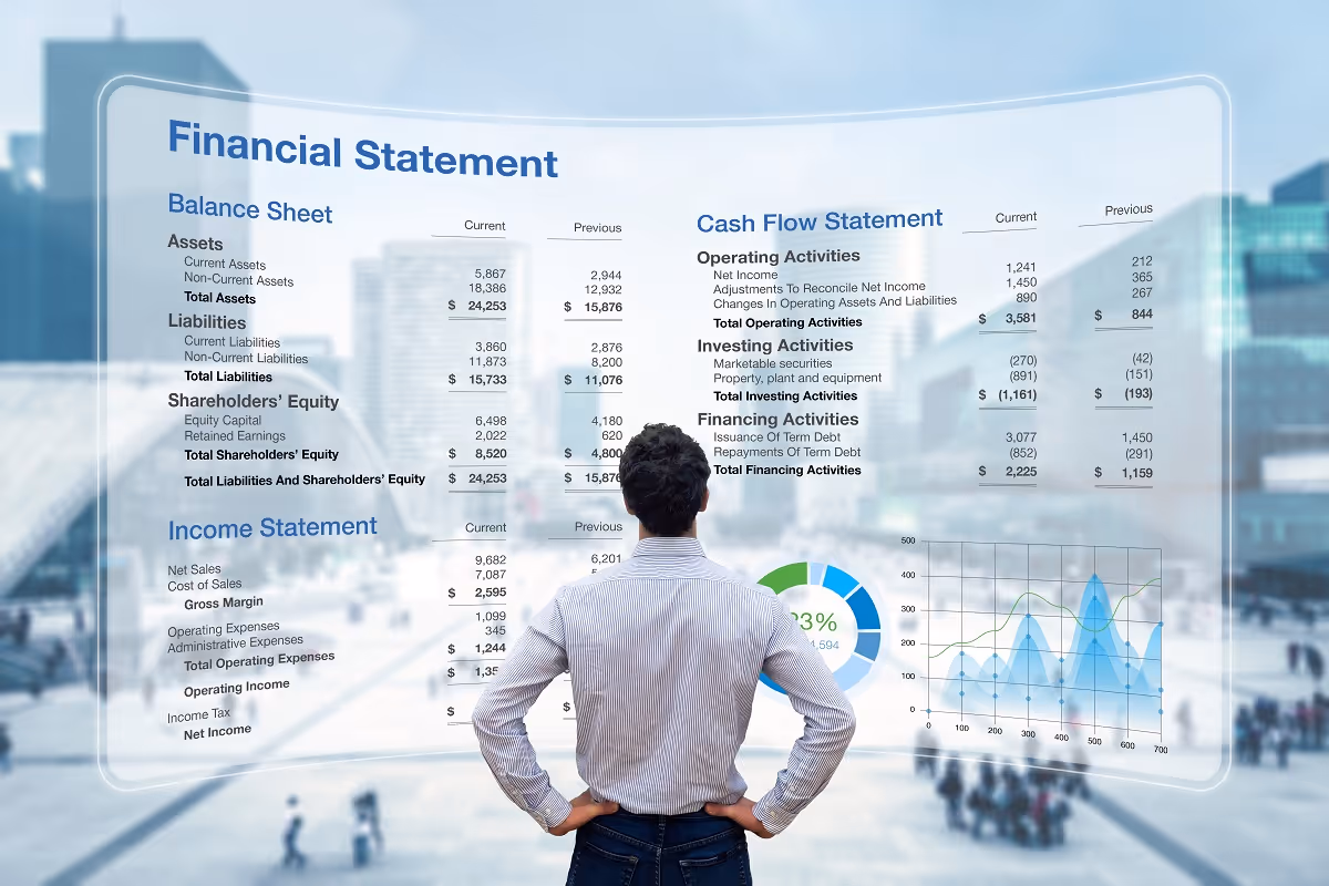 Professional reviewing financial statements