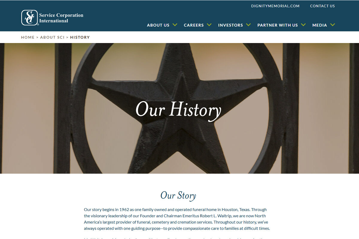 Service Corporation International screenshot