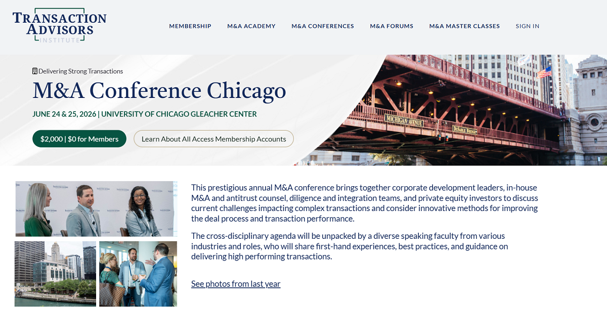 M&A Conference at the University of Chicago