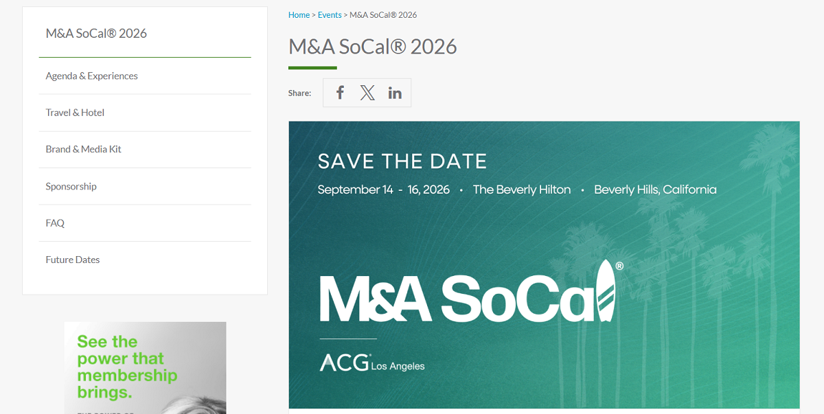 M&A SoCal 2026