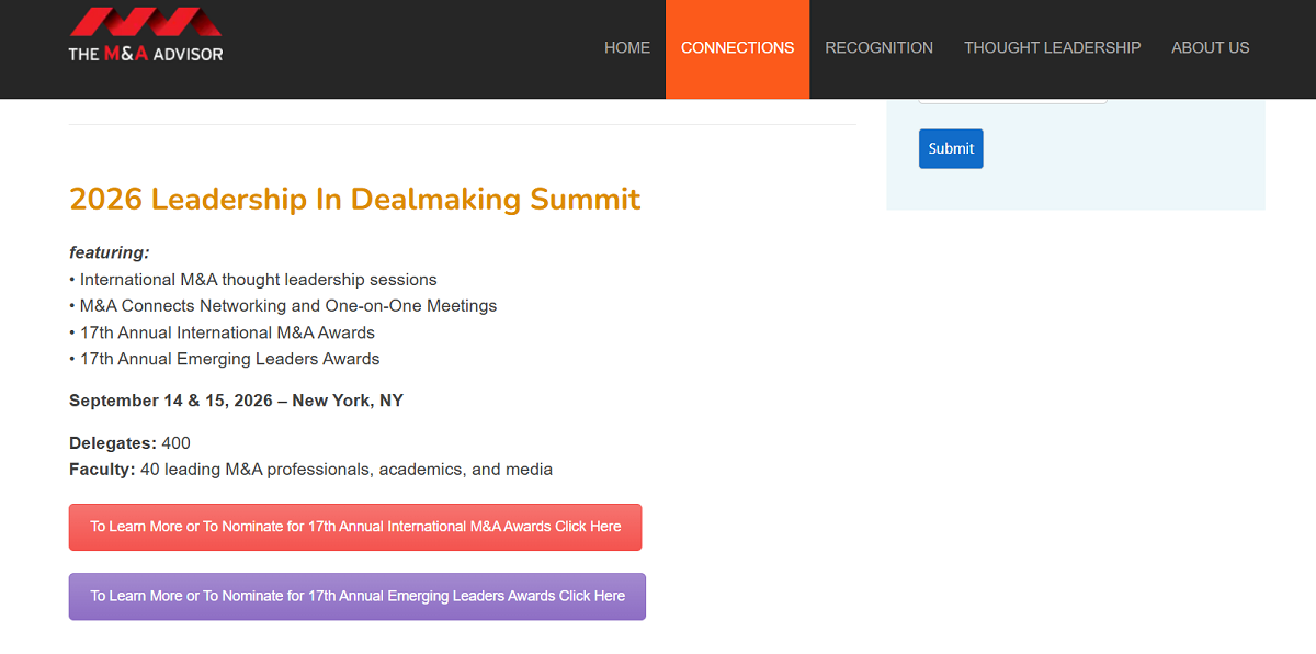 2026 Leadership in Dealmaking Summit