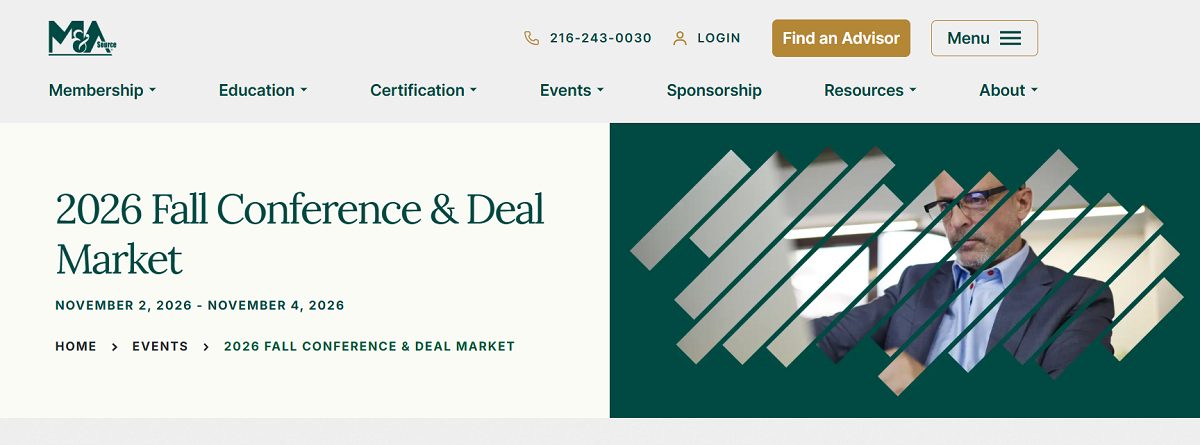 M&A Source 2026 Fall Conference & Deal Market