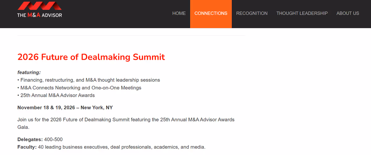 2026 Future of Dealmaking Summit