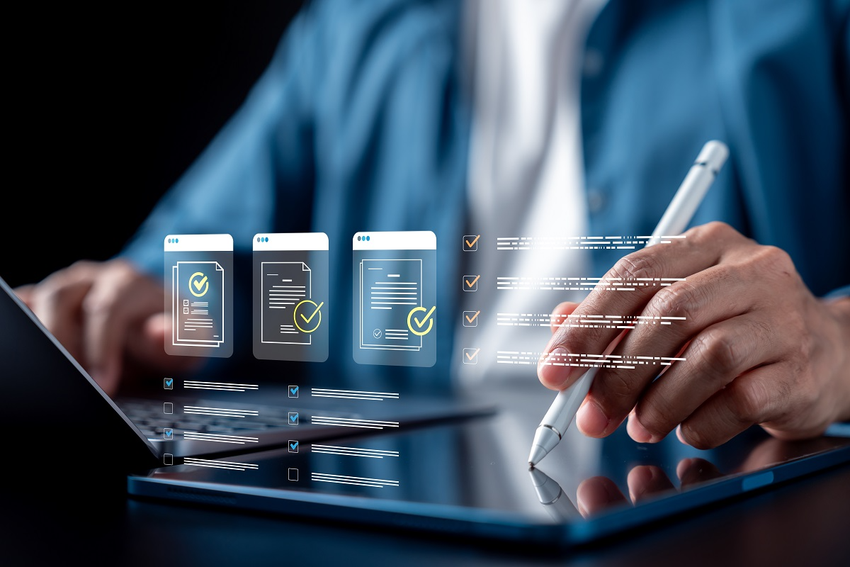 AI contract review interface highlighting clause extraction, checklist validation, and automated legal due diligence analysis