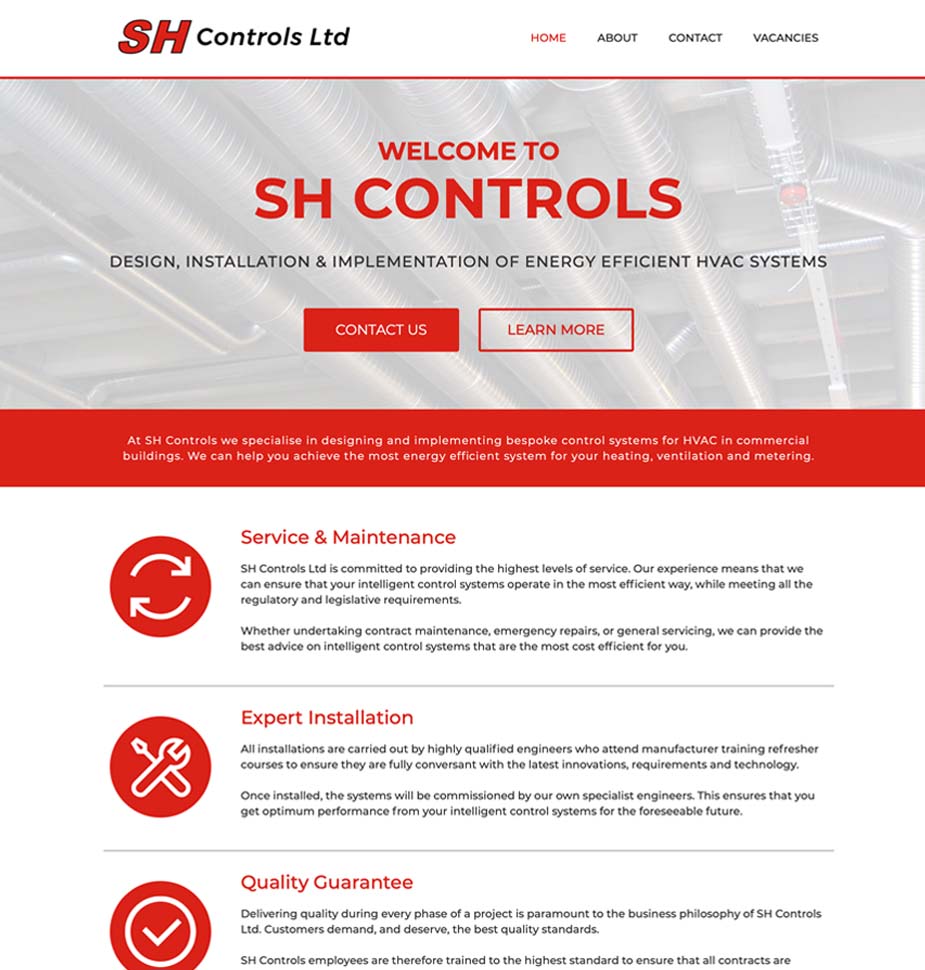 Lunalight Cheltenham's Responsive Website for SH Controls Bristol