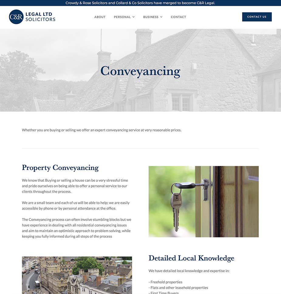 CandR Legal Solicitors Website by Lunalight Limited