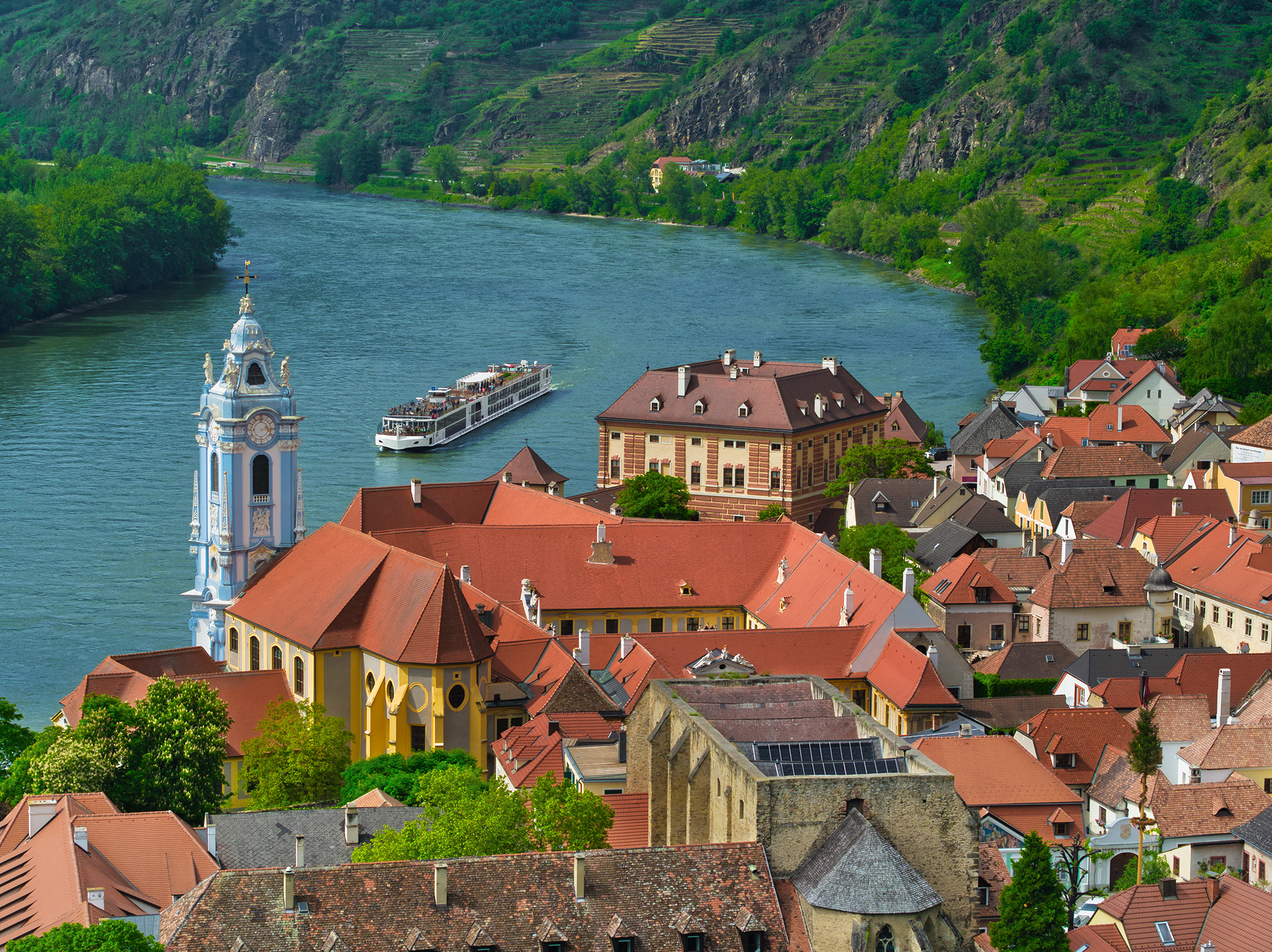 Viking extremely popular River Cruise along Durnstein Austria