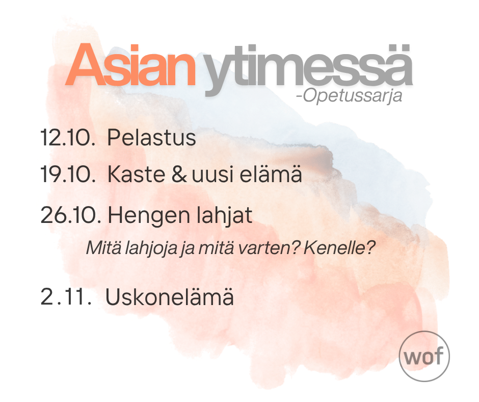 Asian ytimessä opetussarja sunnuntaisin!